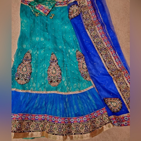 Blue lehenga with blouse - Picture 1 of 4